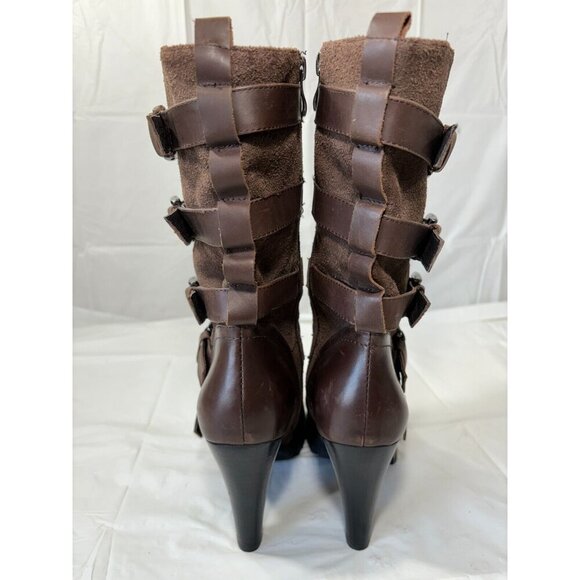 DIANA Dark Brown strappy leather boots - Picture 12 of 14
